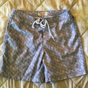 Original Penguin by Munsingwear Gray Patterned Men Swim Shorts Size 29